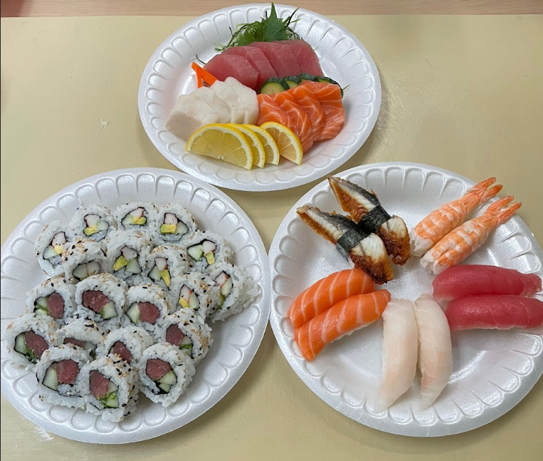 Double sushi sashimi combo at Sasaya Japanese Market